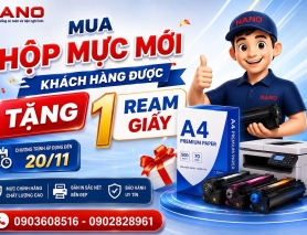 KHUYẾN MÃI MỰC IN: MUA HỘP MỰC MỚI - TẶNG NGAY 1 REAM GIẤY A4