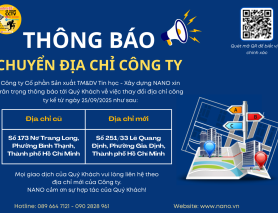 THÔNG BÁO QUAN TRỌNG: CÔNG TY NANO CHUYỂN ĐỊA CHỈ VĂN PHÒNG MỚI