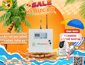 (THÁNG 5) CHƯƠNG TRÌNH SALE HÈ RỰC RỠ CHO KHÁCH LẺ – LẮP 1 BỘ BÁO ĐỘNG CHỐNG TRỘM 4G, TẶNG NGAY CAMERA + THẺ NHỚ