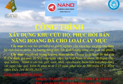 CÔNG TRÌNH XÂY DỰNG KHU CỨU HỘ, PHỤC HỒI BẢN NĂNG HOANG DÃ CHO LOÀI CẦY MỰC - HÃY CHUNG TAY BẢO VỆ LOÀI CẦY MỰC